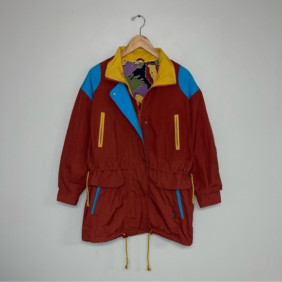 Ispo Vintage Lightweight Jacket Multicolour Red‎ Yellow  Blue Size Medium/Large - Picture 2 of 11